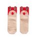 Christmas sock Autumn and winter big Red socks 4 pairs of three-dimensional cartoon Christmas socks cute elk ladies mid-tube socks_maomaolike.com