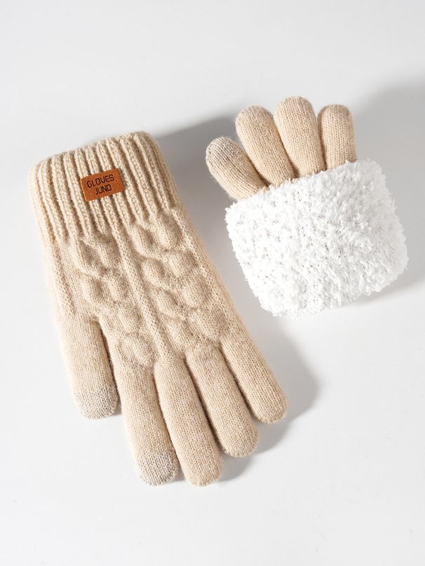 Sports Gloves Skiing Cycling Motorcycle Hiking Touch Screen Gloves Touch Screen Gloves Winter Warm And Fleece Couple Wool Knitted Gloves_maomaolike.com