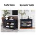 Retro Design Console Table With Two Open Shelves, Pine Solid Wood Frame And Legs For Living Room_maomaolike.com
