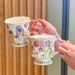 High-Value Floral Mug Unique Design Ceramic Drinking Cup For Girls Birthday Gift Souvenir_maomaolike.com