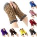 Unisex Thickened wool gloves Short fingertip wrist guard Fluffy short gloves Knitted acrylic sleeves and fleece gloves_maomaolike.com