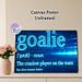 Goalie Definition Painting Poster, Neon Blue Cyber-style Text Poster, Unique Sports-themed Wall Decor Suitable For Game Rooms, Sports Lounges_maomaolike.com