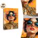 Floral Fashion Lady Painting Poster, Vibrant Artistic Portrait Poster, Eye-catching Chic Decor Featuring Lady With Floral Crown & Sunglasses, Ideal_maomaolike.com