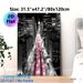 Urban Night Cityscape Painting Poster, Monochrome With Vivid Pink Light Trails Poster, Dynamic Downtown Night Scene With Skyscrapers, Brings Modern_maomaolike.com