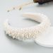 Hairband Baroque Sponge Pearl Hair Ornament Women's Handmade Nail Bead Multi Color European and American Wide Edge Headband_maomaolike.com