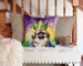 Pekingese King Of Mardi Gras Throw Pillow Machine Washable, Indoor Outdoor Decorative Pillow For Couch, Bed Or Patio, 14Hx14W_maomaolike.com