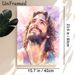 Jesus Themed Painting Poster, Soft Watercolor Style Smiling Jesus Portrait Poster, Gentle Spiritual Ambiance, Suitable For Home And Prayer Room_maomaolike.com