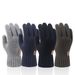 Winter gloves men's fleece thickened warm and winterproof riding and driving touch screen wool knitted gloves_maomaolike.com