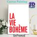 La Vie Bohème Typography Painting Poster, Minimalist Bold Red Text Poster, Stylish Artistic Decor Suitable For Living Room, Bedroom And Studio_maomaolike.com