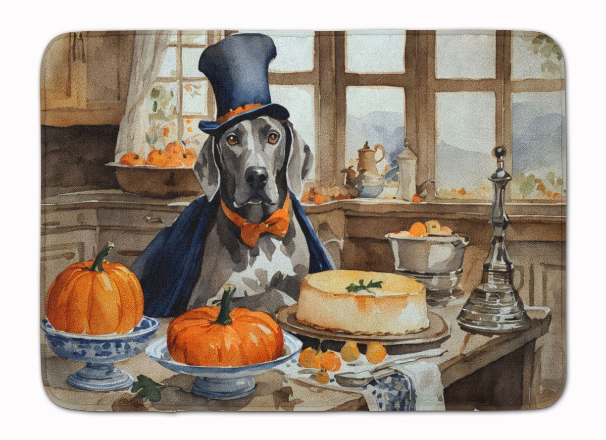 Weimaraner Fall Kitchen Pumpkins Memory Foam Kitchen Mat Machine Washable Anti-Fatigue Mat Cushion Comfort Bath Mat Or Kitchen Rug_maomaolike.com