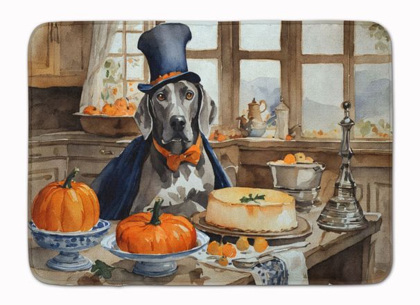 Weimaraner Fall Kitchen Pumpkins Memory Foam Kitchen Mat Machine Washable Anti-Fatigue Mat Cushion Comfort Bath Mat Or Kitchen Rug_maomaolike.com