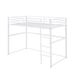 Metal Loft Bed Twin Size, Loft Bed Frame With Safety Guard Rails & Flat Ladder, Twin Loft Bed For Kids Teens Adults, White_maomaolike.com