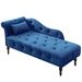 Aijia 60.6" Velvet Chaise Lounge Buttons Tufted Nailhead Trimmed Solid Wood Legs With 1 Pillow,Burgundy (Left Arm Design As Shown In The Picture)_maomaolike.com