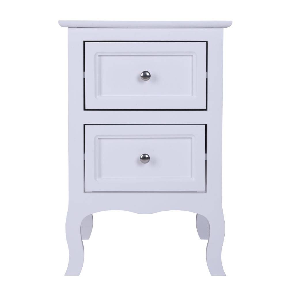 Night Stand Nightstands Large Size White Country Style Two-Tier Night Stand Nightstands_maomaolike.com