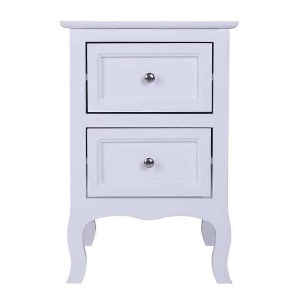 Night Stand Nightstands Large Size White Country Style Two-Tier Night Stand Nightstands_maomaolike.com