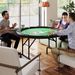 Poker Table Foldable 47" Round Casino Folding Game Table For 8 Players With Cup Holders, Green_maomaolike.com