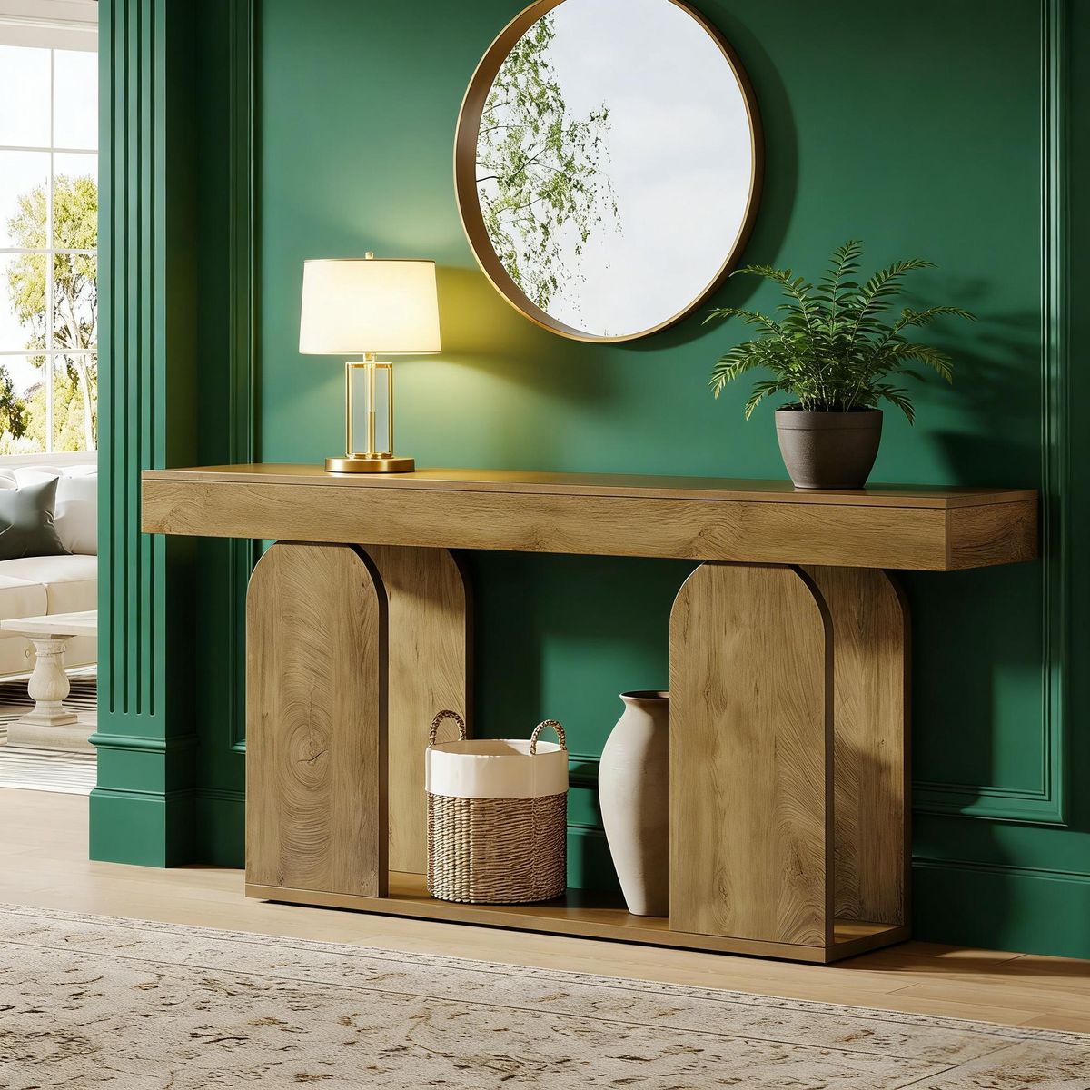Console Table, Rustic Sofa Table Hallway Table_maomaolike.com