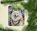 Samoyed King Of Mardi Gras Porcelain Ornament Christmas Tree Hanging Decorations For Home Christmas Holiday, Rectangle, Gift, Multicolor_maomaolike.com