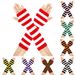 Unisex cosplay party Christmas gloves Bare fingers anime striped sleeves long wool gloves_maomaolike.com