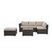 Patio Furniture, Outdoor Furniture, Seasonal PE Wicker Furniture, 4 Set Wicker Furniture With Tempered Glass Coffee Table_maomaolike.com