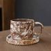 Retro Ceramic Cup Cross-border Mug Japanese Style Simple Afternoon Tea Cup Creative Stoneware Coffee Cup And Saucer Set_maomaolike.com