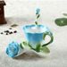 Ceramic Cup Enamel Color Fashion Rose Coffee Cup Elegant Wedding Birthday Gift Box_maomaolike.com