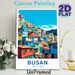 Busan Themed Painting Poster, Vibrant Flat-style Hillside Town Poster, Colorful Clustered Houses With Bright Blue Sky, Travel-inspired Wall Decor For_maomaolike.com
