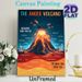 Anger Volcano Emotional Education Painting Poster, Vibrant Illustrated Volcano Scene Poster, Helps Recognize Anger And Hidden Feelings, Suitable For_maomaolike.com