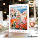Santorini Flower Market Painting Poster, Vibrant Coastal Town With Lush Blooming Colorful Florals Poster, Delivers Fresh Warm Ambiance, Ideal For_maomaolike.com