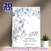 Religious Scripture Verse Painting Poster, Soft Watercolor Blue & White Floral Framed Verse Poster, Inspirational Faith-based Decor, Suitable For_maomaolike.com