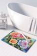 Roses In Watercolor Memory Foam Kitchen Mat Machine Washable Anti-Fatigue Mat Cushion Comfort Bath Mat Or Kitchen Rug_maomaolike.com