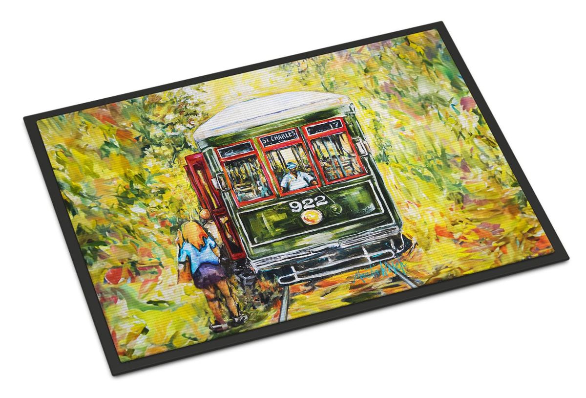 Saint Charles No. 922 Streetcar Doormat Front Door Mat Indoor Outdoor Rugs For Entryway, Non Slip Washable Low Pile, 24H X 36W_maomaolike.com