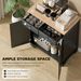 Kitchen Storage Cabinet, Sideboard Floor Cupboard With Solid Wood Top, Adjustable Shelf, And 2 Drawers, Black_maomaolike.com