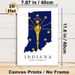 Indiana State Flag Map Painting Poster, Bold Blue & Gold Graphic Poster, Features State Outline With Torch And Stars, Ideal For Home Or Office Wall_maomaolike.com