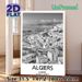 Algiers Coastal City Painting Poster, Monochrome Minimalist Urban Coastal Scene Poster, Sleek Timeless Decor Ideal For Living Room, Office, Bedroom_maomaolike.com