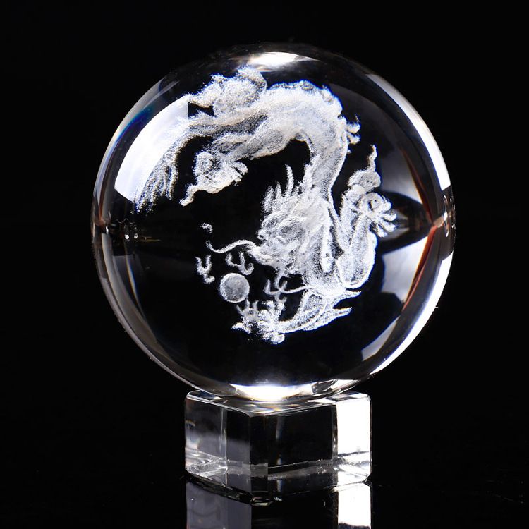 Three-dimensional carved crystal ball high-end Crystal Crafts desktop decoration ornaments a generation of gifts exquisite gifts_maomaolike.com