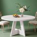 Round Dining Table For 4, 47" Wooden Kitchen Table Farmhouse Dinner Table_maomaolike.com