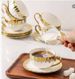 220ml English Gold Ceramic Household Light Cup Plate Set-Ceramic Blue Melon Coffee Cup3pcs_maomaolike.com