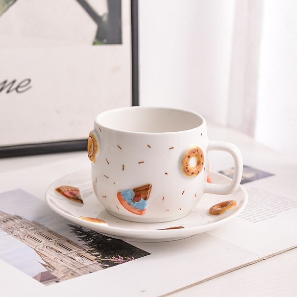 Handmade Ceramic Cups, Mugs, Girls' High Looks, Couples' Water Cups, Donuts, Latte, Coffee Cups, And Plates Set_maomaolike.com