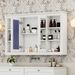 47 Inch Bathroom Mirror Cabinet With Storage, Adjustable Shelf And Open Shelves, Wall Mounted Medicine Cabinet For Bathroom, Bedroom, Vanity_maomaolike.com