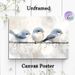 Three Blue Birds Painting Poster, Soft Watercolor-style Bird Scene Poster, Delicate Tranquil Design Suitable For Living Room, Bedroom And Office_maomaolike.com