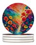 Colorful Begonias Large Sandstone Coasters Pack Of 4 Absorbent Round Coasters Decor Gifts For Men Or Women, 4 In, Multicolor_maomaolike.com