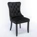 Nikki Collection Modern Tufted Velvet Dining Chairs With Solid Wood Legs And Nailhead Trim, Set Of 2, Black_maomaolike.com