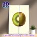 Kiwi Fruit Painting Poster, Fresh Vibrant Split Design Poster, Half Sliced & Whole Kiwi Artwork, Eye-catching Wall Decor Ideal For Kitchen, Dining_maomaolike.com