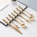 Pearl‑finish Ceramic‑handle, Light‑luxury Household Forks; Stainless‑steel Cutlery Set; High‑style Western Dinner Knife, Fork, And Spoon Set._maomaolike.com