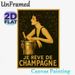 Champagne & Vintage Lady Painting Poster, Elegant Art Deco Style Poster, Retro Dark-toned Design With Graceful Lady And Champagne Bucket, Suitable For_maomaolike.com