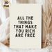 Inspirational Quote Painting Poster, Minimalist Typographic Poster, Uplifting "All The Things That Make You Rich Are Free" Message, Ideal For Living_maomaolike.com
