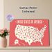 US Map Themed Painting Poster, Minimalist Retro Coral-toned US Map Poster, Clear State Abbreviations For Geographic Reference, Ideal For Home Office_maomaolike.com