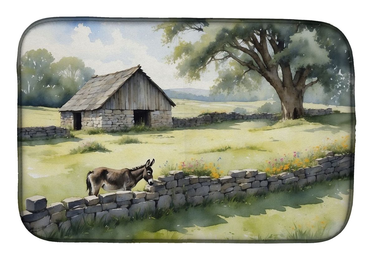 Donkey By The Stone Wall Dish Drying Mat Absorbent Dish Drying Mat Pad For Kitchen Counter Dish Drainer Mat For Countertop, 14 X 21", Multicolor_maomaolike.com