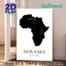 African Map Akwaaba Themed Painting Poster, Sleek Black Silhouette African Map With Sparkling Gold Accents Poster, Warm Welcoming Decor Suitable For_maomaolike.com